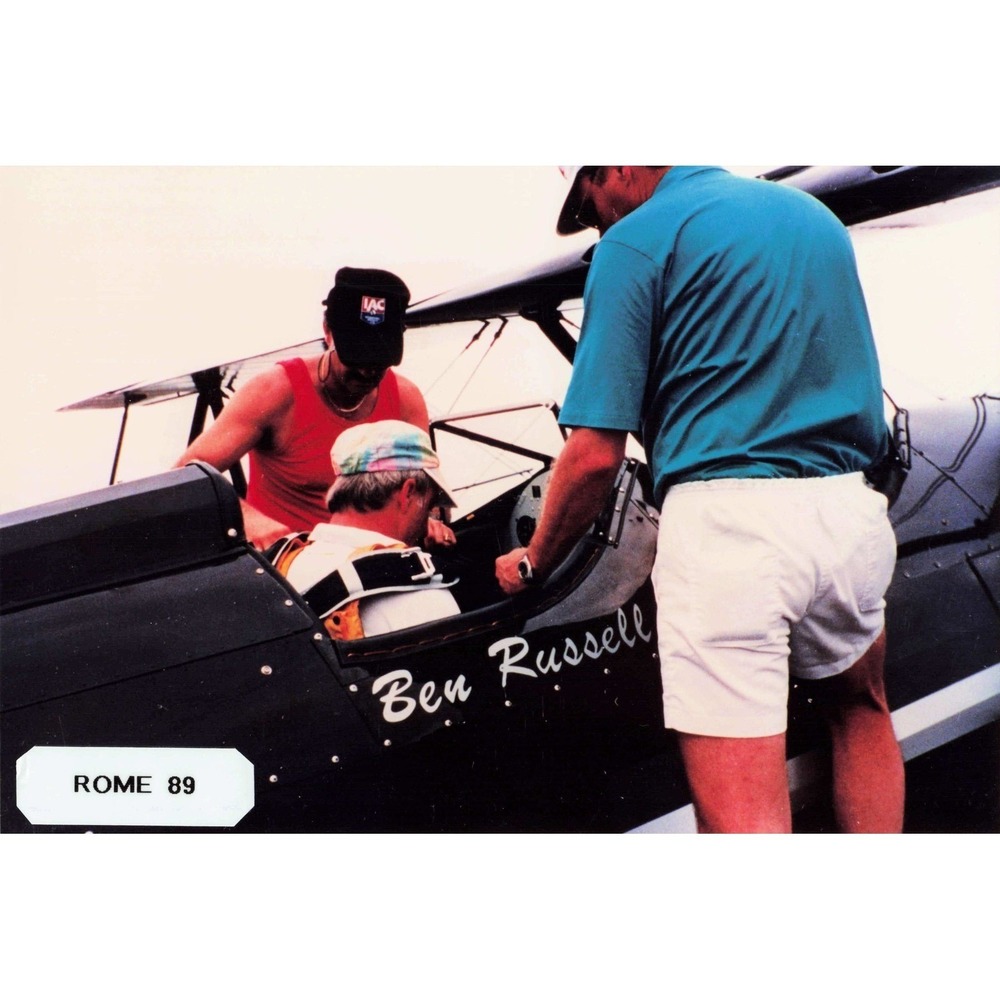 Vtg 1989 Rome Airshow Ben Russell Biplane Original Color Photo Kodak - Picture 1 of 2